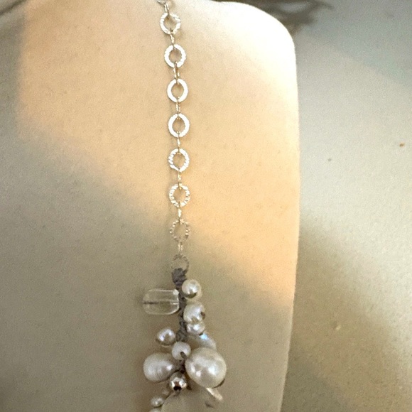 SILPADA Effervescence Sterling Silver Pearl Quartz Crystal 18" Necklace N2189 EU - Picture 5 of 6